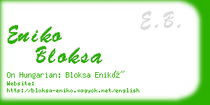 eniko bloksa business card